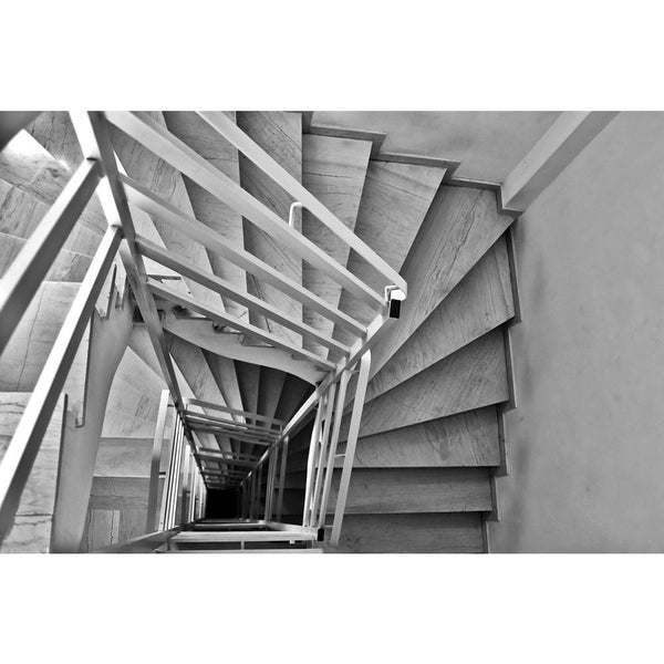 Interior Staircase Unframed Paper Poster-Paper Posters Unframed-POS_UN-IC 5000124 IC 5000124, Abstract Expressionism, Abstracts, Architecture, Black, Black and White, Geometric, Geometric Abstraction, Gothic, Marble, Marble and Stone, Patterns, Perspective, Semi Abstract, Signs, Signs and Symbols, Urban, White, interior, staircase, unframed, paper, wall, poster, stairwell, spiral, abstract, background, building, concrete, construction, dark, darkness, descending, descent, design, down, downstairs, empty, gr