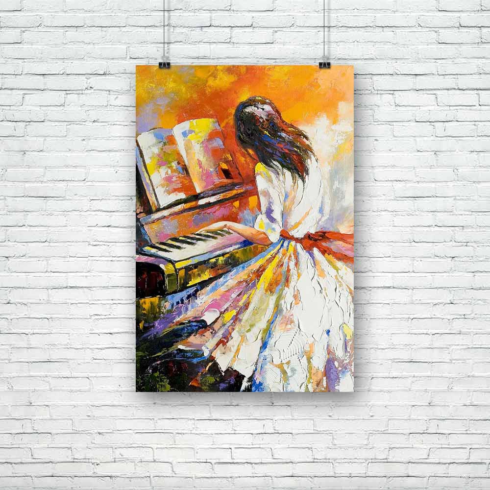 Girl Playing On The Piano Unframed Paper Poster-Paper Posters Unframed-POS_UN-IC 5000130 IC 5000130, Art and Paintings, Drawing, Impressionism, Music, Music and Dance, Music and Musical Instruments, Paintings, Sports, girl, playing, on, the, piano, unframed, paper, poster, oil, painting, canvas, pianist, grand, keys, framework, game, notes, picture, artzfolio, posters, wall posters, posters for room, posters for room decoration, office poster, door poster, baby poster, motivational posters, posters for room