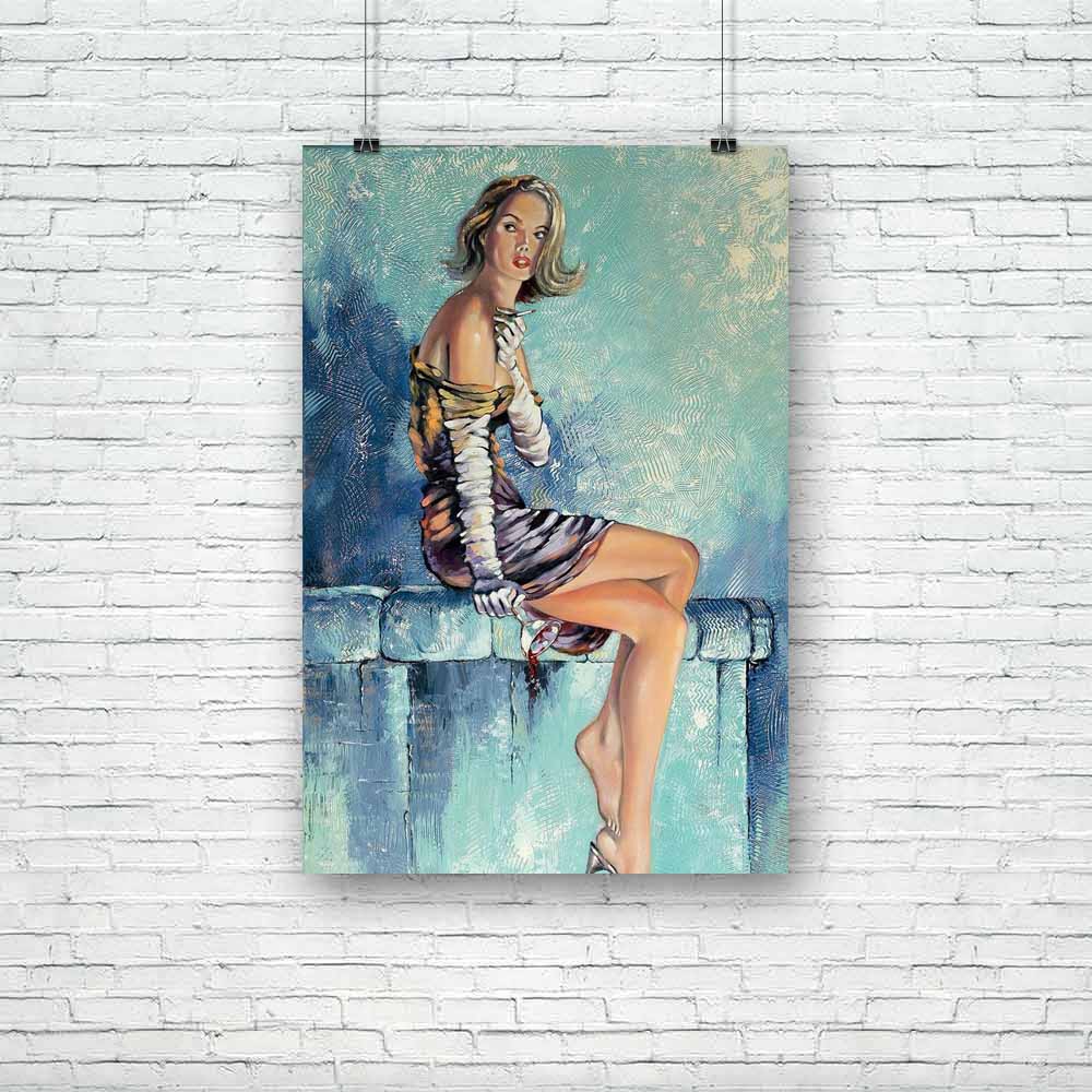 Figurative Girl Art Unframed Paper Poster-Paper Posters Unframed-POS_UN-IC 5000131 IC 5000131, Art and Paintings, Drawing, Paintings, Wine, figurative, girl, art, unframed, paper, poster, oil, painting, canvas, woman, artist, autumn, brush, cigarette, framework, glass, mood, party, picture, rest, sits, artzfolio, posters, wall posters, posters for room, posters for room decoration, office poster, door poster, baby poster, motivational posters, posters for room boys, quotes, poster for wall decoration, frien