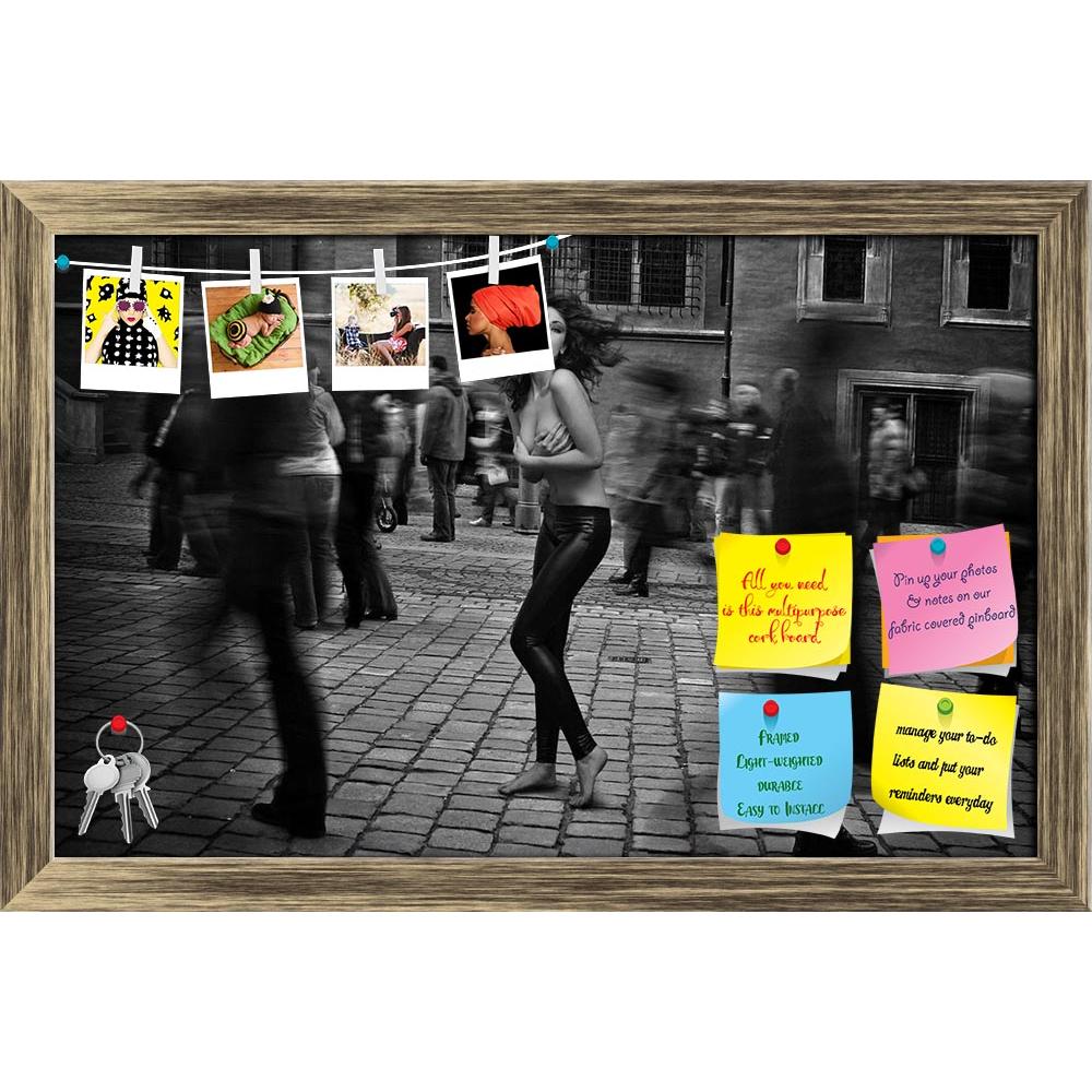 ArtzFolio Topless Brunette Startled In The Street Crowd Printed Bulletin Board Notice Pin Board Soft Board | Framed-Bulletin Boards Framed-AZSAO5899801BLB_FR_L-Image Code 5000137 Vishnu Image Folio Pvt Ltd, IC 5000137, ArtzFolio, Bulletin Boards Framed, Adult, Figurative, Photography, topless, brunette, startled, in, the, street, crowd, printed, bulletin, board, notice, pin, soft, framed, fine, art, photo, pin up board, push pin board, extra large cork board, big pin board, notice board, small bulletin boar