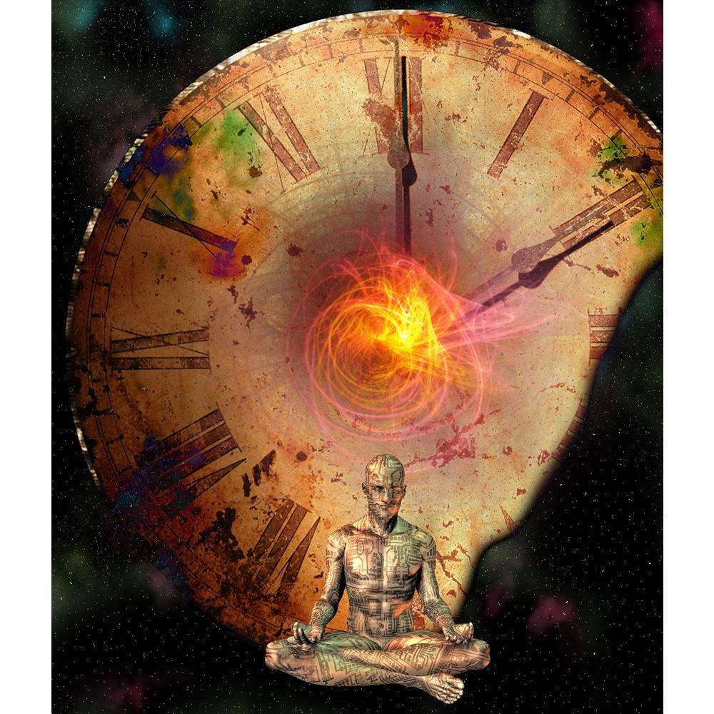 Meditation Comp Canvas Painting Synthetic Frame-Paintings MDF Framing-AFF_FR-IC 5000142 IC 5000142, Abstract Expressionism, Abstracts, Art and Paintings, Astronomy, Black and White, Conceptual, Cosmology, Digital, Digital Art, Fantasy, Graphic, Illustrations, Modern Art, Realism, Retro, Semi Abstract, Signs, Signs and Symbols, Space, Stars, Surrealism, Symbols, White, meditation, comp, canvas, painting, synthetic, frame, abstract, art, background, clock, concept, cosmos, dali, design, dial, distorted, dream