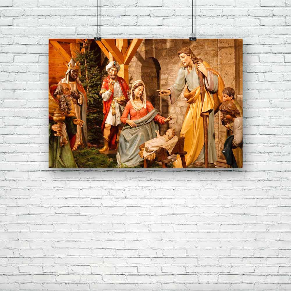 Christmas Nativity Scene D1 Unframed Paper Poster-Paper Posters Unframed-POS_UN-IC 5000152 IC 5000152, Baby, Children, Christianity, Family, Holidays, Jesus, Kids, Mother Mary, Nature, Parents, Religion, Religious, Scenic, christmas, nativity, scene, d1, unframed, paper, poster, birth, of, christ, bethlehem, crib, barn, conception, creche, farmer, father, figure, figurine, frankincense, gift, god, gold, gospel, happy, hay, holiday, holy, immaculate, joseph, king, lord, manger, mary, messiah, mother, myrrh, 