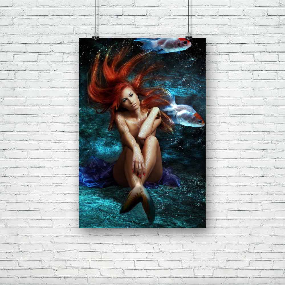 Mermaid With Hair Unframed Paper Poster-Paper Posters Unframed-POS_UN-IC 5000162 IC 5000162, Art and Paintings, Fantasy, Mermaid, Signs and Symbols, Symbols, with, hair, unframed, paper, poster, fairy, art, beautiful, beauty, being, blue, charm, color, creature, delight, dream, face, female, fish, floating, girl, legend, magic, mythology, red, sea, silence, sitting, skin, symbol, tail, tale, waiting, water, women, young, artzfolio, posters, wall posters, posters for room, posters for room decoration, office