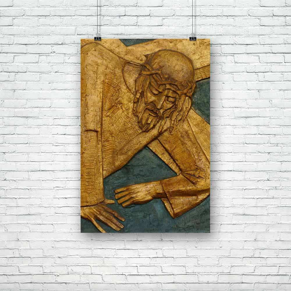 9th Station Of Cross Jesus Falls The Third Time D1 Unframed Paper Poster - Paper Posters Unframed - ArtzFolio.com