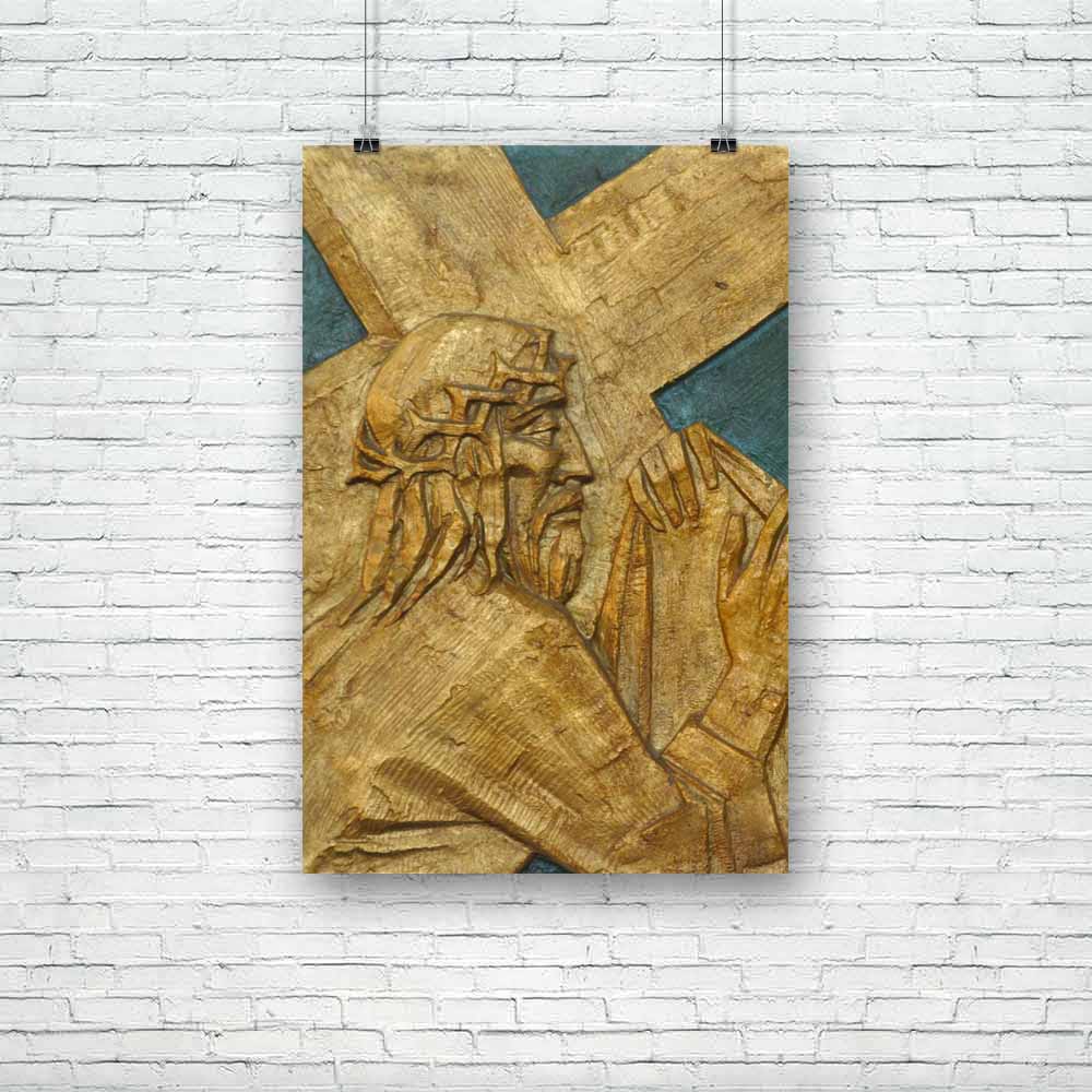 6th Station Of Cross Veronica Wipes Face Of Jesus D1 Unframed Paper Poster - Paper Posters Unframed - ArtzFolio.com