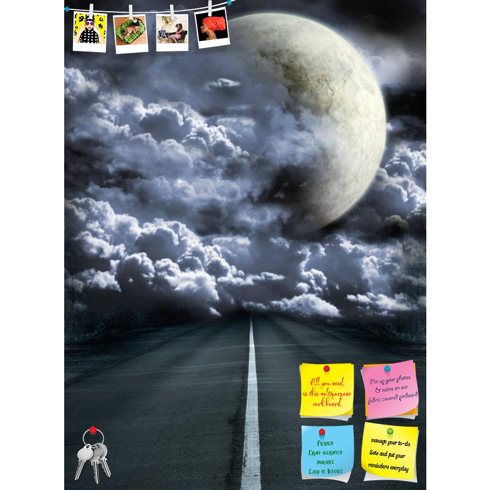 ArtzFolio Dark Road Printed Bulletin Board Notice Pin Board Soft Board | Frameless-Bulletin Boards Frameless-AZSAO6579876BLB_FL_L-Image Code 5000175 Vishnu Image Folio Pvt Ltd, IC 5000175, ArtzFolio, Bulletin Boards Frameless, Abstract, Surrealism, Digital Art, dark, road, printed, bulletin, board, notice, pin, soft, frameless, series, surreal, moon, pin up board, push pin board, extra large cork board, big pin board, notice board, small bulletin board, cork board, wall notice board, giant cork board, bulle