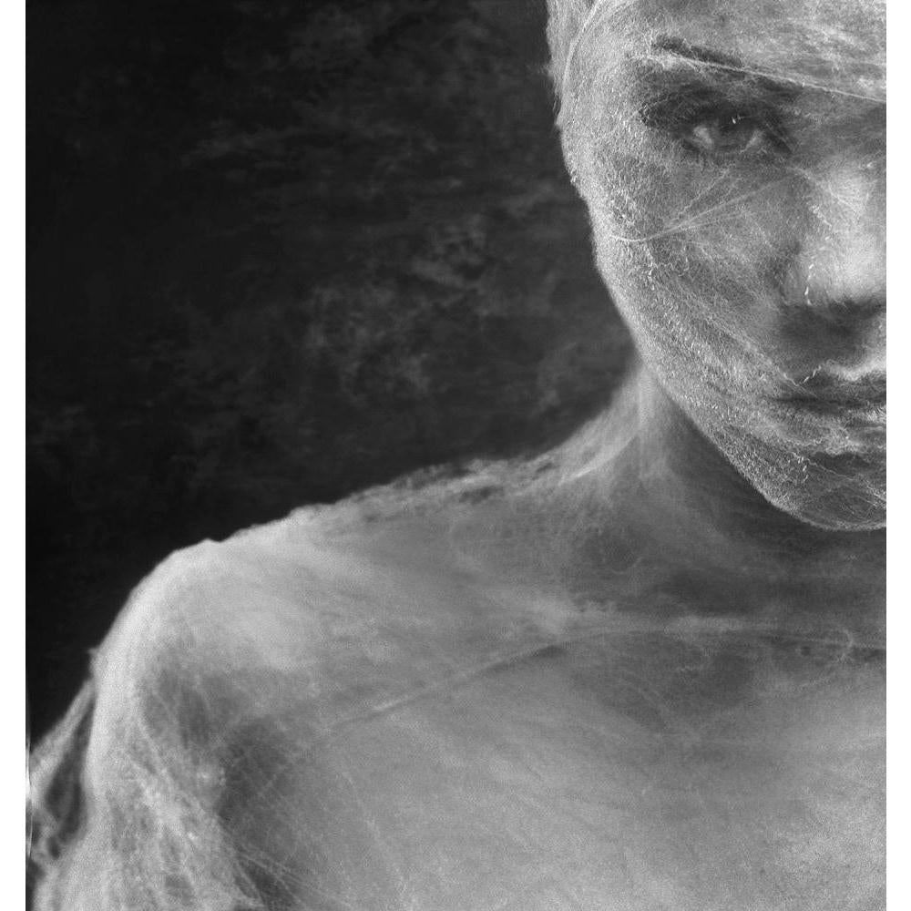 Woman Wraped With Cowebs Canvas Painting Synthetic Frame-Paintings MDF Framing-AFF_FR-IC 5000245 IC 5000245, Art and Paintings, Black and White, Individuals, Portraits, Signs, Signs and Symbols, White, woman, wraped, with, cowebs, canvas, painting, synthetic, frame, age, anxiety, apply, around, bandage, beautiful, beauty, body, botox, care, clinic, copy, cover, dramatic, emotional, excessive, eyes, face, fight, hand, head, hold, hospital, lift, makeup, medication, medicine, obsession, operation, plastic, po