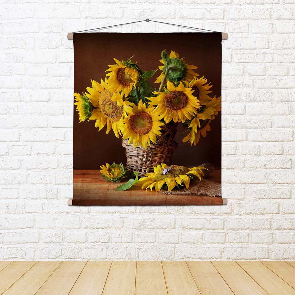 ArtzFolio Sunflower & Butterfly Fabric Painting Tapestry Scroll Art Hanging-Scroll Art-AZART8641537TAP_L-Image Code 5000266 Vishnu Image Folio Pvt Ltd, IC 5000266, ArtzFolio, Scroll Art, Floral, Still Life, Photography, sunflower, butterfly, fabric, painting, tapestry, scroll, art, hanging, still, life, tapestries, room tapestry, hanging tapestry, huge tapestry, amazonbasics, tapestry cloth, fabric wall hanging, unique tapestries, wall tapestry, small tapestry, tapestry wall decor, cheap tapestries, afforda