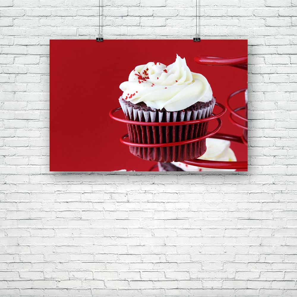 Red Velvet Cupcake Image Unframed Paper Poster-Paper Posters Unframed-POS_UN-IC 5000286 IC 5000286, Black and White, Cuisine, Food, Food and Beverage, Food and Drink, Love, Photography, Romance, Space, White, red, velvet, cupcake, image, unframed, paper, poster, cupcakes, baked, goods, buttercream, cake, stand, cakes, cakestand, candies, candy, chocolate, color, copy, copyspace, cream, cheese, dessert, focus, on, foreground, horizontal, icing, indoors, nobody, photo, picture, background, romantic, selective