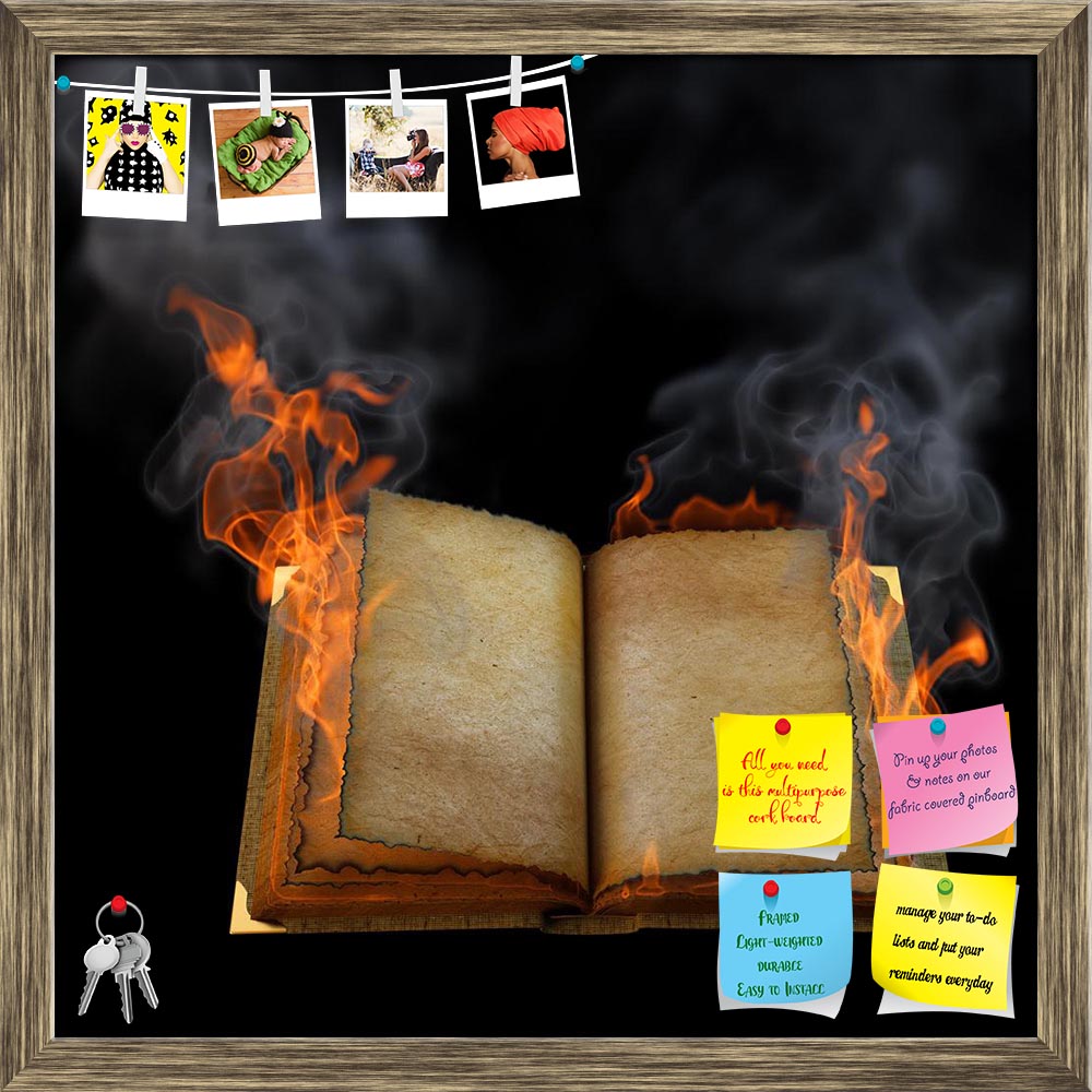 ArtzFolio Open Book In The Flame Printed Bulletin Board Notice Pin Board Soft Board | Framed-Bulletin Boards Framed-AZSAO9094273BLB_FR_L-Image Code 5000296 Vishnu Image Folio Pvt Ltd, IC 5000296, ArtzFolio, Bulletin Boards Framed, Conceptual, Digital Art, open, book, in, the, flame, printed, bulletin, board, notice, pin, soft, framed, old, empty, isolated, black, pin up board, push pin board, extra large cork board, big pin board, notice board, small bulletin board, cork board, wall notice board, giant cork