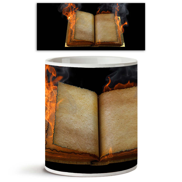 Open Book In The Flame Ceramic Coffee Tea Mug Inside White-Coffee Mugs-MUG-IC 5000296 IC 5000296, Abstract Expressionism, Abstracts, Ancient, Books, Calligraphy, Education, Historical, Medieval, Patterns, Schools, Semi Abstract, Signs, Signs and Symbols, Space, Universities, Vintage, open, book, in, the, flame, ceramic, coffee, tea, mug, inside, white, old, magic, cover, abstract, antique, backgrounds, blank, brown, burning, clean, color, concepts, copy, damaged, design, dirty, document, effect, empty, fire