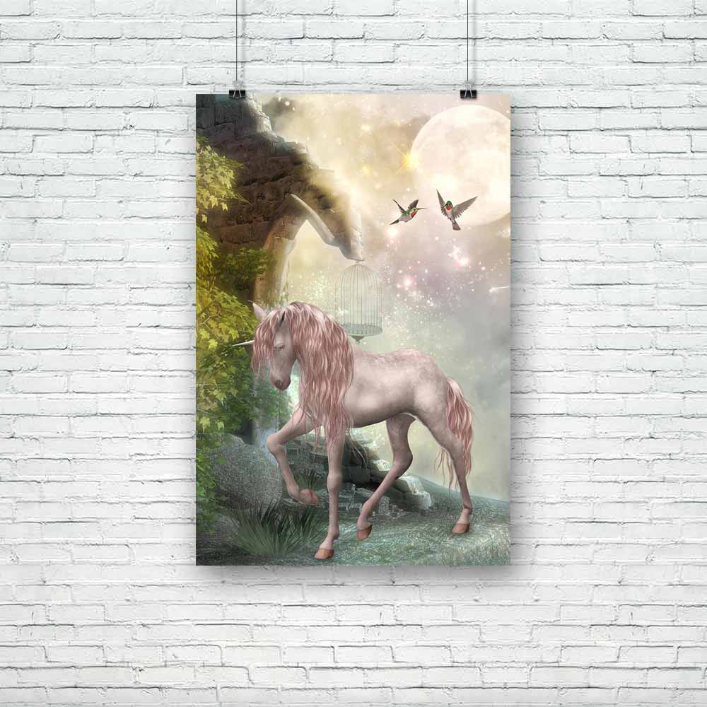 Last Unicorn Unframed Paper Poster-Paper Posters Unframed-POS_UN-IC 5000302 IC 5000302, Abstract Expressionism, Abstracts, Art and Paintings, Birds, Digital, Digital Art, Fantasy, Graphic, Retro, Semi Abstract, Stars, last, unicorn, unframed, paper, poster, fairy, art, abstract, artistic, background, bird, bridge, classic, cloud, clouds, dark, darkness, dream, dreams, dreamy, effect, fae, fairytale, fantastic, fog, glow, horse, hummingbird, leaf, leaves, lighting, magic, manipulation, mist, misty, moon, mys