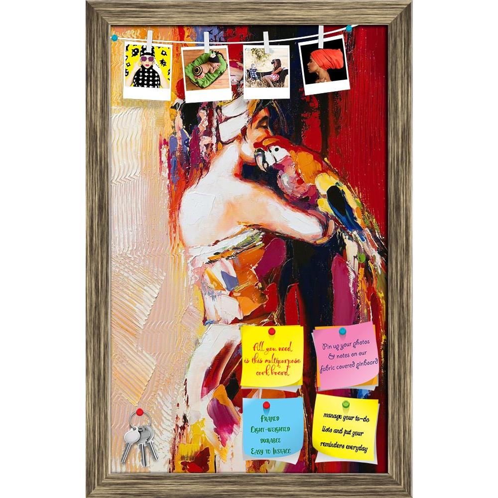 ArtzFolio Portrait Of The Woman With A Parrot Printed Bulletin Board Notice Pin Board Soft Board | Framed-Bulletin Boards Framed-AZSAO9320085BLB_FR_L-Image Code 5000314 Vishnu Image Folio Pvt Ltd, IC 5000314, ArtzFolio, Bulletin Boards Framed, Birds, Figurative, Fine Art Reprint, portrait, of, the, woman, with, a, parrot, printed, bulletin, board, notice, pin, soft, framed, pin up board, push pin board, extra large cork board, big pin board, notice board, small bulletin board, cork board, wall notice board,