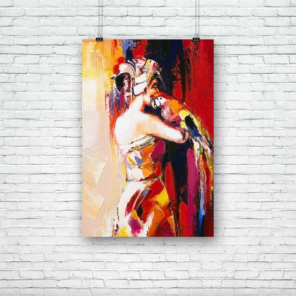 Woman Portrait with Parrot Unframed Paper Poster-Paper Posters Unframed-POS_UN-IC 5000314 IC 5000314, Art and Paintings, Birds, Drawing, Fine Art Reprint, Illustrations, Impressionism, Individuals, Paintings, Portraits, woman, portrait, with, parrot, unframed, paper, poster, art, bird, canvas, fine, arts, girl, illustration, masterpiece, model, oil, painting, picture, pose, posing, artzfolio, posters, wall posters, posters for room, posters for room decoration, office poster, door poster, baby poster, motiv
