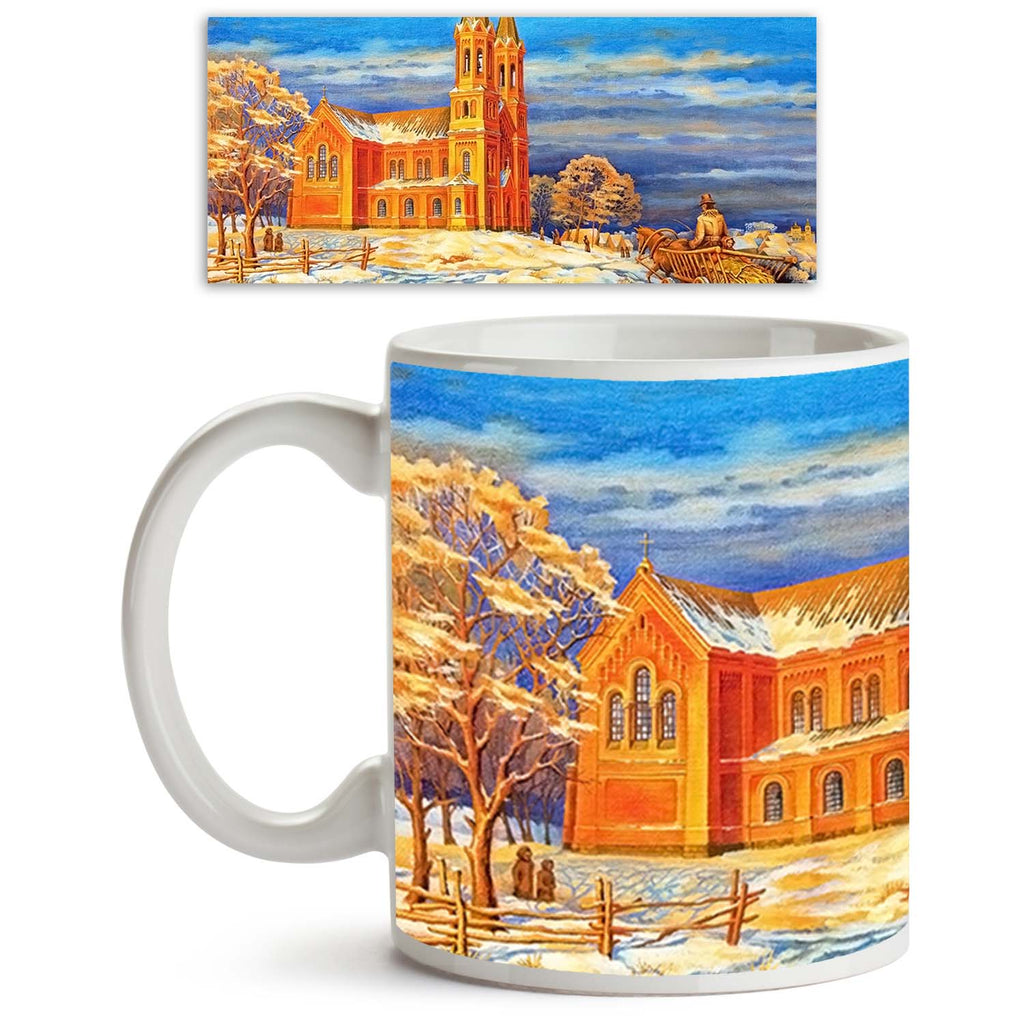 Rural Winter Landscape Ceramic Coffee Tea Mug Inside White-Coffee Mugs-MUG-IC 5000315 IC 5000315, Art and Paintings, Countries, Drawing, Fine Art Reprint, Illustrations, Impressionism, Landscapes, Nature, Paintings, People, Rural, Scenic, Wooden, winter, landscape, ceramic, coffee, tea, mug, inside, white, oil, painting, art, belarus, building, canvas, cart, church, cold, country, decline, evening, fine, arts, frost, horse, illustration, picture, road, snow, trees, village, wood, artzfolio, coffee mugs, cus