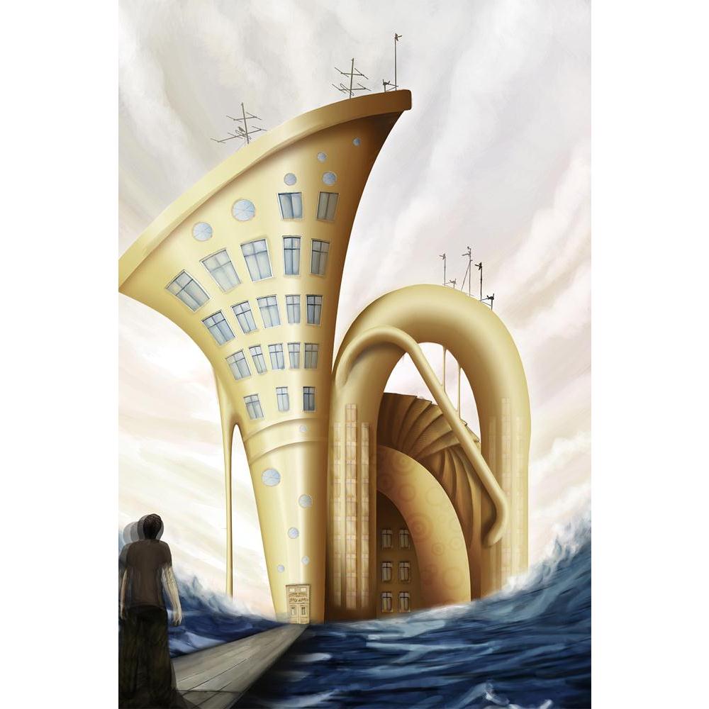 ArtzFolio Man Standing On Bridge Near Tuba House In Ocean Unframed Paper Poster-Paper Posters Unframed-AZART9328896POS_UN_L-Image Code 5000317 Vishnu Image Folio Pvt Ltd, IC 5000317, ArtzFolio, Paper Posters Unframed, Surrealism, Fine Art Reprint, man, standing, on, bridge, near, tuba, house, in, ocean, unframed, paper, poster, wall, large, size, for, living, room, home, decoration, big, framed, decor, posters, pitaara, box, modern, art, with, frame, bedroom, amazonbasics, door, drawing, small, decorative, 