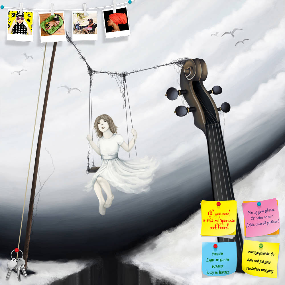 ArtzFolio Little Girl Sitting On Violin Seesaw Printed Bulletin Board Notice Pin Board Soft Board | Frameless-Bulletin Boards Frameless-AZSAO9328904BLB_FL_L-Image Code 5000318 Vishnu Image Folio Pvt Ltd, IC 5000318, ArtzFolio, Bulletin Boards Frameless, Surrealism, Fine Art Reprint, little, girl, sitting, on, violin, seesaw, printed, bulletin, board, notice, pin, soft, frameless, fantasy, world, digital, painting, pin up board, push pin board, extra large cork board, big pin board, notice board, small bulle
