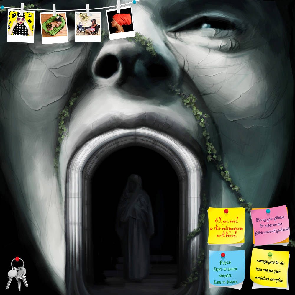 ArtzFolio Human Face Artwork Printed Bulletin Board Notice Pin Board Soft Board | Frameless-Bulletin Boards Frameless-AZSAO9328905BLB_FL_L-Image Code 5000319 Vishnu Image Folio Pvt Ltd, IC 5000319, ArtzFolio, Bulletin Boards Frameless, Fantasy, Fine Art Reprint, human, face, artwork, printed, bulletin, board, notice, pin, soft, frameless, sculpture, person, robe, standing, arch, world, digital, painting, abstract, abstraction, architectural, architecture, art, black, draw, drawing, entrance, grey, head, hoo