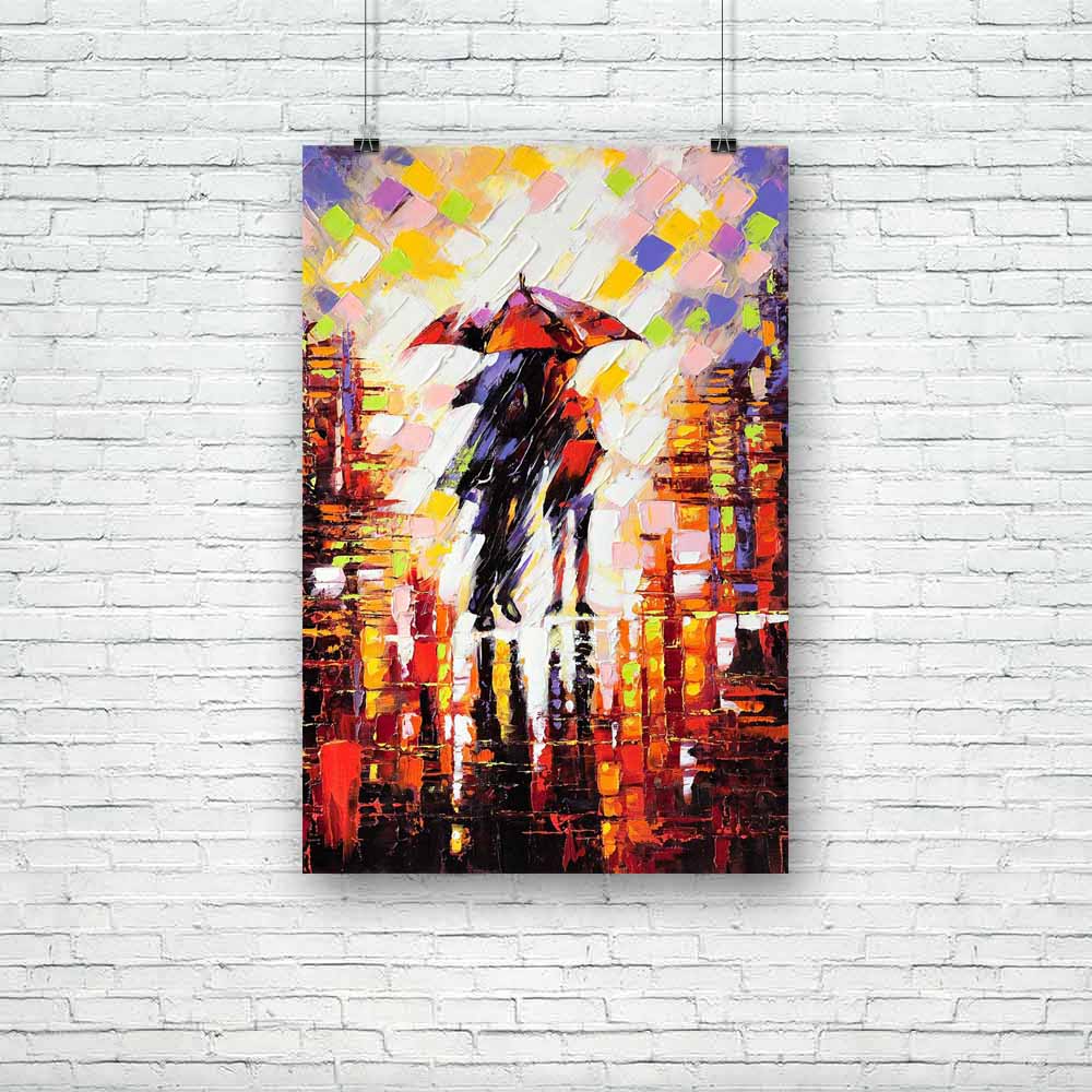 Two Enamoured Under An Umbrella Unframed Paper Poster-Paper Posters Unframed-POS_UN-IC 5000323 IC 5000323, Art and Paintings, Drawing, Impressionism, Individuals, Paintings, Portraits, Retro, two, enamoured, under, an, umbrella, unframed, paper, poster, painting, oil, art, rain, canvas, street, artist, illumination, light, neon, night, picture, portrait, silhouette, artzfolio, posters, wall posters, posters for room, posters for room decoration, office poster, door poster, baby poster, motivational posters,