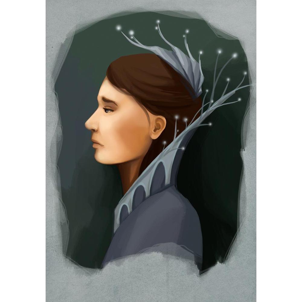 Young Brunette Woman Canvas Painting Synthetic Frame-Paintings MDF Framing-AFF_FR-IC 5000332 IC 5000332, Adult, Art and Paintings, Digital, Digital Art, Drawing, Fantasy, Graphic, Illustrations, Individuals, Paintings, People, Portraits, young, brunette, woman, canvas, painting, synthetic, frame, alone, art, attractive, beauty, character, collar, color, draw, dress, face, female, girl, hair, hat, head, headdress, illustration, look, one, paint, person, portrait, serious, side, artzfolio, wall decor for livi