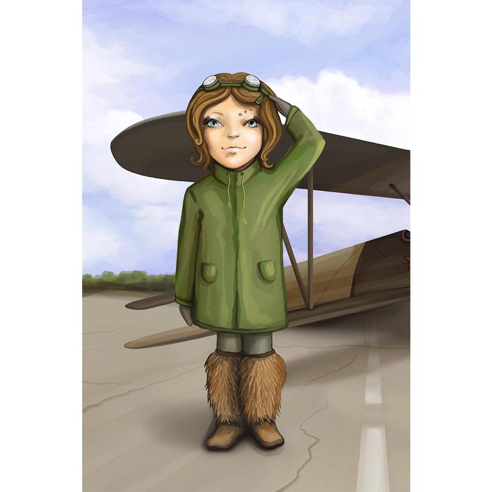 ArtzFolio Little Aviator Girl Standing Near Airplane Unframed Paper Poster-Paper Posters Unframed-AZART9452219POS_UN_L-Image Code 5000333 Vishnu Image Folio Pvt Ltd, IC 5000333, ArtzFolio, Paper Posters Unframed, Kids, Fine Art Reprint, little, aviator, girl, standing, near, airplane, unframed, paper, poster, wall, large, size, for, living, room, home, decoration, big, framed, decor, posters, pitaara, box, modern, art, with, frame, bedroom, amazonbasics, door, drawing, small, decorative, office, reception, 