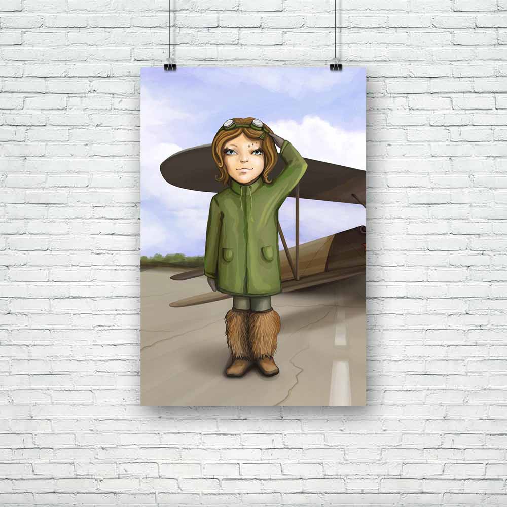 Little Aviator Girl Unframed Paper Poster-Paper Posters Unframed-POS_UN-IC 5000333 IC 5000333, Art and Paintings, Automobiles, Baby, Children, Digital, Digital Art, Drawing, Graphic, Illustrations, Individuals, Kids, Landscapes, Nature, Paintings, People, Portraits, Scenic, Sports, Transportation, Travel, Vehicles, little, aviator, girl, unframed, paper, poster, aircraft, airman, airplane, airport, area, art, asphalt, beauty, brown, child, childhood, cloud, draw, female, flight, full, fun, gesture, give, gr