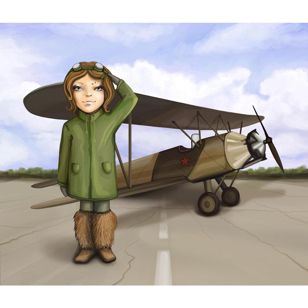Little Aviator Girl Standing Near Airplane Canvas Painting Synthetic Frame-Paintings MDF Framing-AFF_FR-IC 5000333 IC 5000333, Art and Paintings, Automobiles, Baby, Children, Digital, Digital Art, Drawing, Graphic, Illustrations, Individuals, Kids, Landscapes, Nature, Paintings, People, Portraits, Scenic, Sports, Transportation, Travel, Vehicles, little, aviator, girl, standing, near, airplane, canvas, painting, synthetic, frame, aircraft, airman, airport, area, art, asphalt, beauty, brown, child, childhood