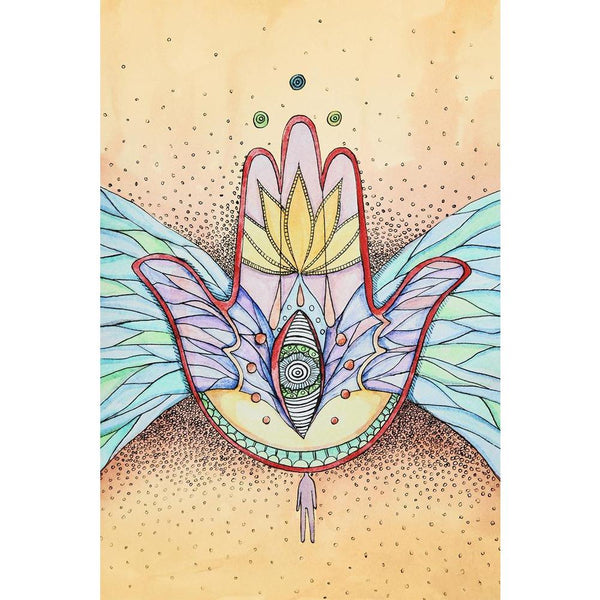 Abstract Hamsa Hand With Wings & Eye Unframed Paper Poster-Paper Posters Unframed-POS_UN-IC 5000338 IC 5000338, Abstract Expressionism, Abstracts, Allah, Arabic, Art and Paintings, Asian, Buddhism, Decorative, Drawing, Fantasy, Geometric Abstraction, Illustrations, Indian, Islam, Judaism, Paintings, Patterns, People, Semi Abstract, Signs, Signs and Symbols, Spiritual, Symbols, Watercolour, abstract, hamsa, hand, with, wings, eye, unframed, paper, wall, poster, abstraction, art, asia, bright, color, colorful