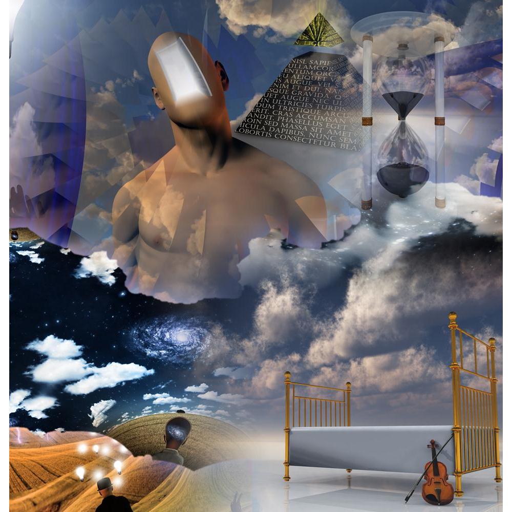 Fantasy Sleep Composition Canvas Painting Synthetic Frame-Paintings MDF Framing-AFF_FR-IC 5000357 IC 5000357, Abstract Expressionism, Abstracts, Art and Paintings, Fantasy, Futurism, Music, Music and Dance, Music and Musical Instruments, Musical Instruments, Nature, Realism, Religion, Religious, Scenic, Semi Abstract, Space, Spiritual, Surrealism, sleep, composition, canvas, painting, synthetic, frame, dali, mind, poetry, abstract, art, beauty, bed, blue, clock, color, concept, dark, dream, electric, eterni