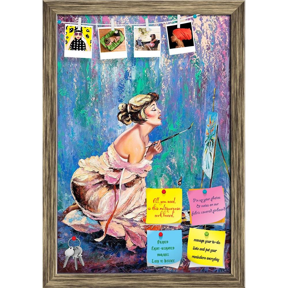 ArtzFolio The Beautiful Girl Drawing A Picture Printed Bulletin Board Notice Pin Board Soft Board | Framed-Bulletin Boards Framed-AZSAO9695168BLB_FR_L-Image Code 5000363 Vishnu Image Folio Pvt Ltd, IC 5000363, ArtzFolio, Bulletin Boards Framed, Adult, Figurative, Fine Art Reprint, the, beautiful, girl, drawing, a, picture, printed, bulletin, board, notice, pin, soft, framed, pin up board, push pin board, extra large cork board, big pin board, notice board, small bulletin board, cork board, wall notice board