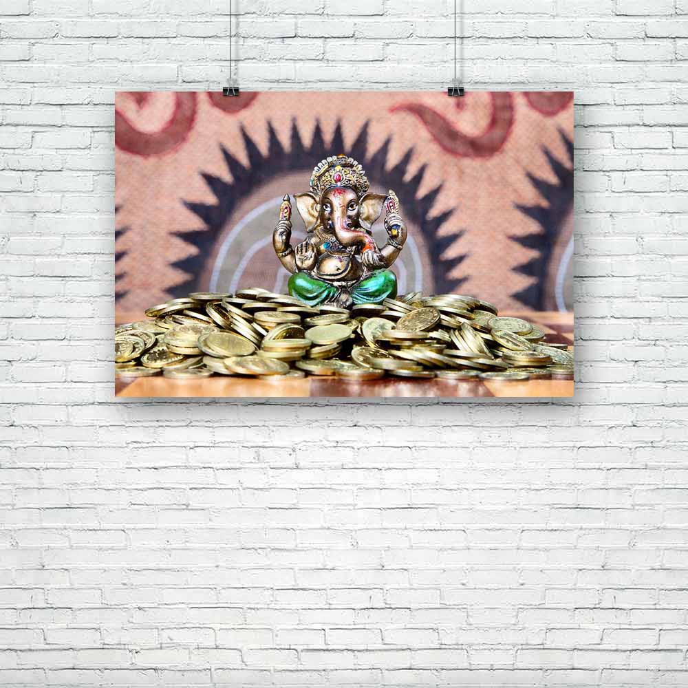 Hindu God Ganesha D2 Unframed Paper Poster-Paper Posters Unframed-POS_UN-IC 5000369 IC 5000369, Asian, Coins, Culture, Ethnic, God Ganesh, Hinduism, Indian, Religion, Religious, Signs, Signs and Symbols, Spiritual, Symbols, Traditional, Tribal, World Culture, hindu, god, ganesha, d2, unframed, paper, poster, money, aum, blessing, bright, chess, cultural, currency, desk, elephant, faith, finance, ganesh, gold, golden, heap, idol, india, knowledge, lord, luxury, making, mythology, om, peace, prosperity, rich,