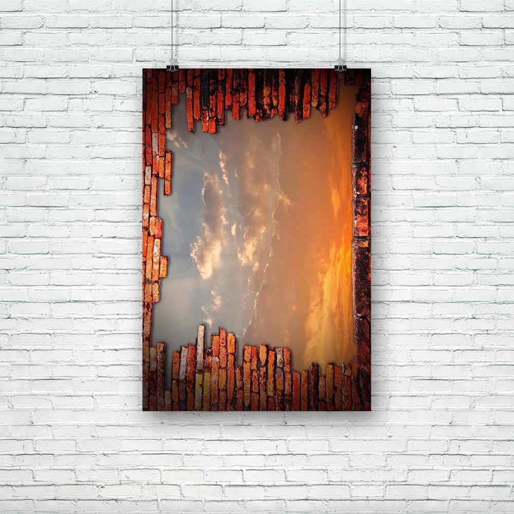 Brick Wall Revealing Sunset Sky Unframed Paper Poster-Paper Posters Unframed-POS_UN-IC 5000370 IC 5000370, Ancient, Architecture, Art and Paintings, Asian, Automobiles, Buddhism, Chinese, Cities, City Views, Culture, Ethnic, God Buddha, Historical, Individuals, Landscapes, Marble and Stone, Medieval, People, Portraits, Religion, Religious, Scenic, Signs and Symbols, Skylines, Sunsets, Symbols, Traditional, Transportation, Travel, Tribal, Vehicles, Vintage, World Culture, brick, wall, revealing, sunset, sky,