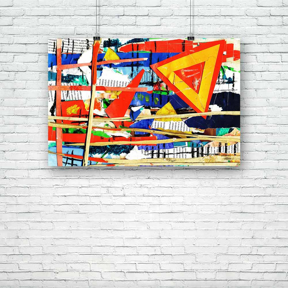 Collage With A Triangle D2 Unframed Paper Poster-Paper Posters Unframed-POS_UN-IC 5000375 IC 5000375, Abstract Expressionism, Abstracts, Art and Paintings, Black, Black and White, Collages, Grid Art, Paintings, Semi Abstract, Signs, Signs and Symbols, Splatter, Triangles, collage, with, a, triangle, d2, unframed, paper, poster, abstract, amoeba, art, artistic, background, blue, cage, center, closeup, color, colorful, composition, contrast, creative, cyan, dab, design, detail, details, dirty, expressionist, 