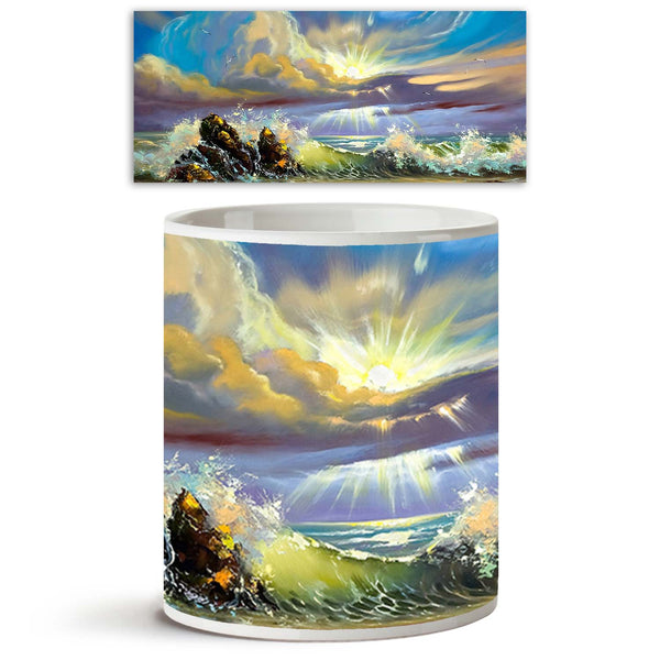 Sunset On Seacoast Ceramic Coffee Tea Mug Inside White-Coffee Mugs--IC 5000387 IC 5000387, Art and Paintings, Drawing, Impressionism, Marble and Stone, Nature, Paintings, Scenic, Sunsets, Wooden, sunset, on, seacoast, ceramic, coffee, tea, mug, inside, white, oil, painting, canvas, art, clouds, coast, imagination, ocean, paints, picture, registration, seagulls, stones, the, sun, waves, wood, artzfolio, coffee mugs, custom coffee mugs, promotional coffee mugs, printed cup, promotional coffee cups, personaliz