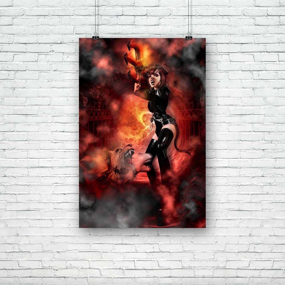 Devil Demon Unframed Paper Poster-Paper Posters Unframed-POS_UN-IC 5000396 IC 5000396, Adult, Asian, Black, Black and White, Fantasy, Gothic, White, devil, demon, unframed, paper, poster, female, vampire, anime, attractive, beautiful, carnival, caucasian, costume, dark, dog, evil, fire, flames, gates, girl, glamour, goth, halloween, haunted, hell, horns, horror, inferno, latex, lingerie, lucifer, monster, night, nightmare, opera, party, pitchfork, scary, smoke, spooky, trident, twilight, vamp, woman, young,