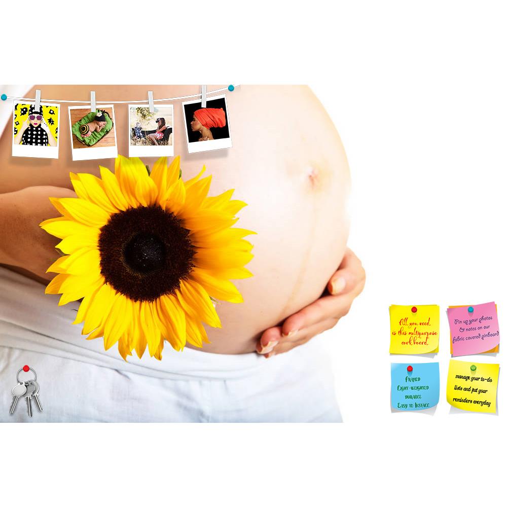 ArtzFolio Pregnant Woman Holding Sunflower Printed Bulletin Board Notice Pin Board Soft Board | Frameless-Bulletin Boards Frameless-AZSAO9987693BLB_FL_L-Image Code 5000399 Vishnu Image Folio Pvt Ltd, IC 5000399, ArtzFolio, Bulletin Boards Frameless, Adult, Figurative, Photography, pregnant, woman, holding, sunflower, printed, bulletin, board, notice, pin, soft, frameless, isolated, white, pin up board, push pin board, extra large cork board, big pin board, notice board, small bulletin board, cork board, wal
