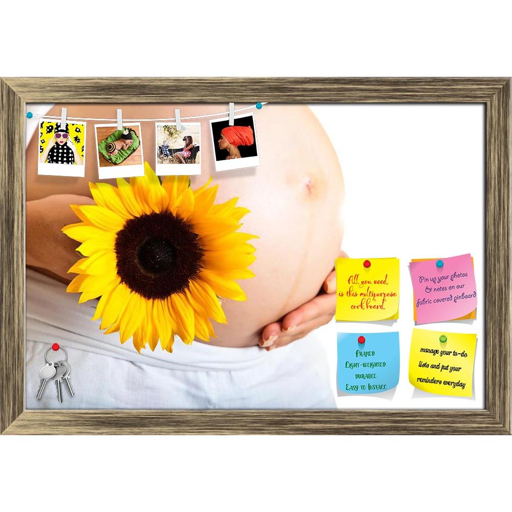 ArtzFolio Pregnant Woman Holding Sunflower Printed Bulletin Board Notice Pin Board Soft Board | Framed-Bulletin Boards Framed-AZSAO9987693BLB_FR_L-Image Code 5000399 Vishnu Image Folio Pvt Ltd, IC 5000399, ArtzFolio, Bulletin Boards Framed, Adult, Figurative, Photography, pregnant, woman, holding, sunflower, printed, bulletin, board, notice, pin, soft, framed, isolated, white, pin up board, push pin board, extra large cork board, big pin board, notice board, small bulletin board, cork board, wall notice boa