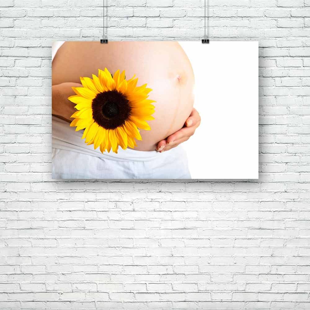 Pregnant Woman Holding Sunflower Unframed Paper Poster-Paper Posters Unframed-POS_UN-IC 5000399 IC 5000399, Black and White, Botanical, Floral, Flowers, Nature, Scenic, White, pregnant, woman, holding, sunflower, unframed, paper, poster, anticipation, awaiting, beautiful, beauty, belly, birth, body, colorful, delicate, expectant, expecting, female, flower, fondle, girl, happy, healthy, hopeful, isolated, life, maternal, maternity, mom, mommy, mother, motherhood, pregnancy, soft, stomach, tummy, waiting, art