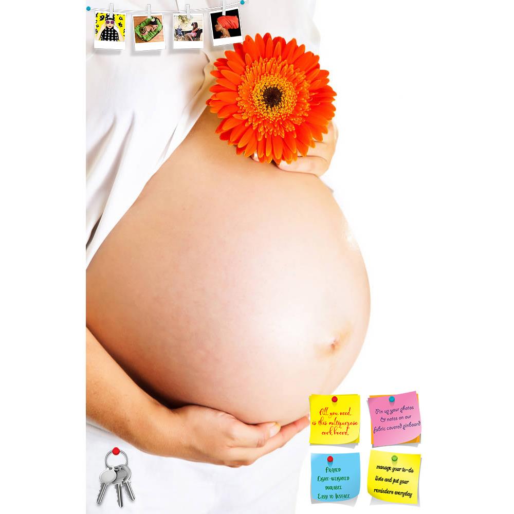 ArtzFolio Pregnant Woman Holding Gerbera Flower Printed Bulletin Board Notice Pin Board Soft Board | Frameless-Bulletin Boards Frameless-AZSAO9987742BLB_FL_L-Image Code 5000400 Vishnu Image Folio Pvt Ltd, IC 5000400, ArtzFolio, Bulletin Boards Frameless, Adult, Figurative, Photography, pregnant, woman, holding, gerbera, flower, printed, bulletin, board, notice, pin, soft, frameless, isolated, white, pin up board, push pin board, extra large cork board, big pin board, notice board, small bulletin board, cork