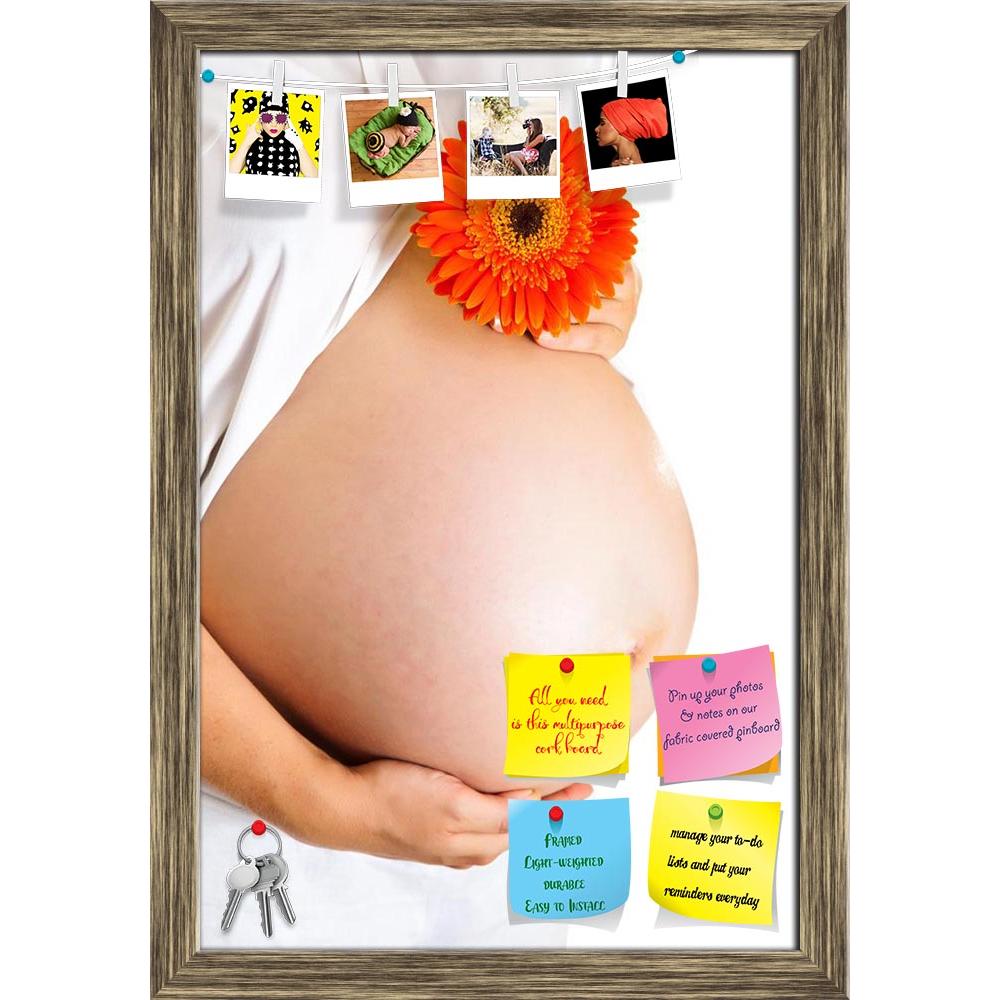 ArtzFolio Pregnant Woman Holding Gerbera Flower Printed Bulletin Board Notice Pin Board Soft Board | Framed-Bulletin Boards Framed-AZSAO9987742BLB_FR_L-Image Code 5000400 Vishnu Image Folio Pvt Ltd, IC 5000400, ArtzFolio, Bulletin Boards Framed, Adult, Figurative, Photography, pregnant, woman, holding, gerbera, flower, printed, bulletin, board, notice, pin, soft, framed, isolated, white, pin up board, push pin board, extra large cork board, big pin board, notice board, small bulletin board, cork board, wall