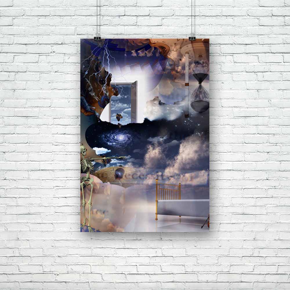 Fantasy Sleep Composition D2 Unframed Paper Poster-Paper Posters Unframed-POS_UN-IC 5000412 IC 5000412, Abstract Expressionism, Abstracts, Art and Paintings, Fantasy, Futurism, Music, Music and Dance, Music and Musical Instruments, Musical Instruments, Nature, Realism, Religion, Religious, Scenic, Semi Abstract, Space, Spiritual, Surrealism, sleep, composition, d2, unframed, paper, poster, abstract, art, beauty, bed, blue, clock, color, concept, dali, dark, dream, electric, eternity, future, god, hand, hand