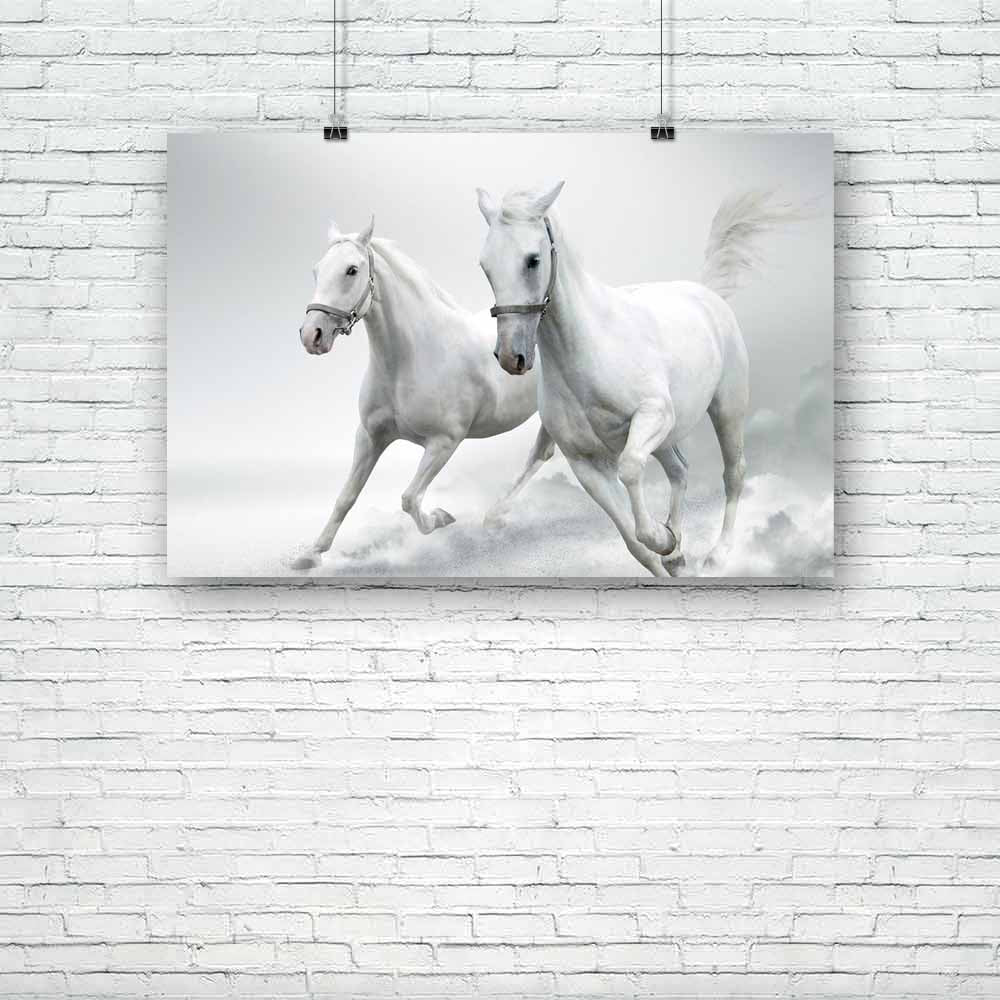 White Horses D2 Unframed Paper Poster-Paper Posters Unframed-POS_UN-IC 5000426 IC 5000426, Animals, Black and White, Nature, Pets, Scenic, White, horses, d2, unframed, paper, poster, horse, photo, manipulation, and, carriage, galloping, active, animal, arab, arabian, background, couple, dressage, dressing, dust, elegant, equestrian, equine, farm, fast, free, freedom, gallop, grey, isolated, mammal, mane, motion, natural, noble, pet, race, run, speed, stallion, tail, training, trot, two, wild, artzfolio, pos