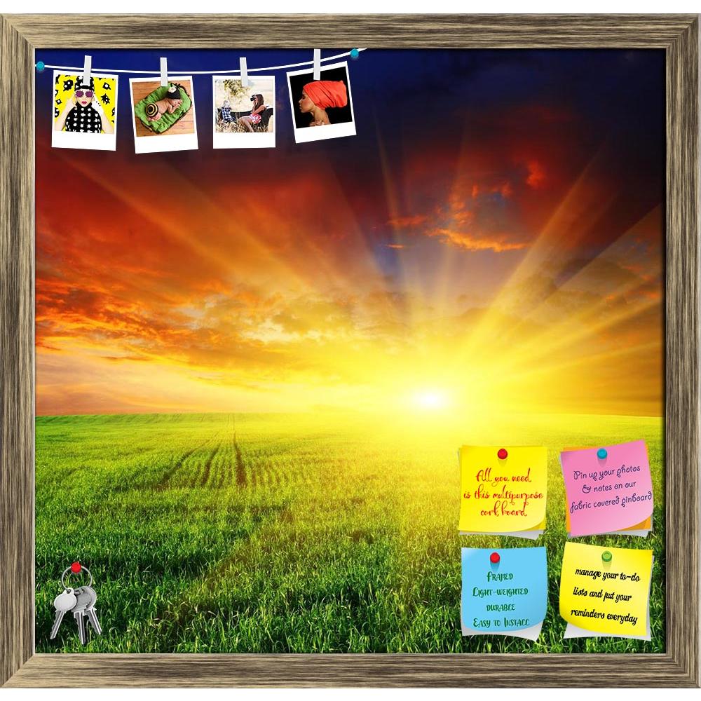 ArtzFolio Sunset Over Field Printed Bulletin Board Notice Pin Board Soft Board | Framed-Bulletin Boards Framed-AZSAO10213552BLB_FR_L-Image Code 5000437 Vishnu Image Folio Pvt Ltd, IC 5000437, ArtzFolio, Bulletin Boards Framed, Landscapes, Photography, sunset, over, field, printed, bulletin, board, notice, pin, soft, framed, beautiful, green, grass, autumn, agriculture, background, beauty, botany, color, country, cloud, cornfield, climate, countryside, dawn, environment, ecology, fresh, flower, flora, floral