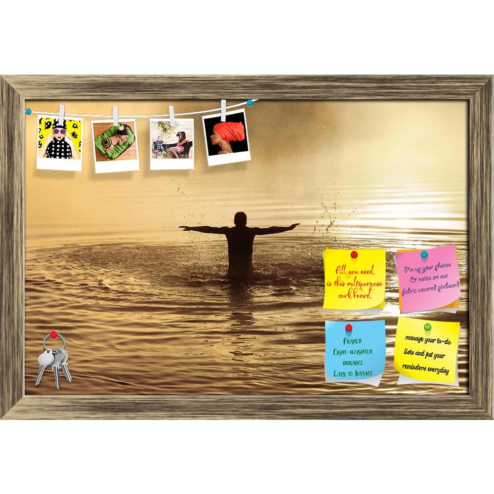 ArtzFolio Male With Raised Arms Printed Bulletin Board Notice Pin Board Soft Board | Framed-Bulletin Boards Framed-AZSAO10346339BLB_FR_L-Image Code 5000451 Vishnu Image Folio Pvt Ltd, IC 5000451, ArtzFolio, Bulletin Boards Framed, Landscapes, Photography, male, with, raised, arms, printed, bulletin, board, notice, pin, soft, framed, silhouette, water, pin up board, push pin board, extra large cork board, big pin board, notice board, small bulletin board, cork board, wall notice board, giant cork board, bull