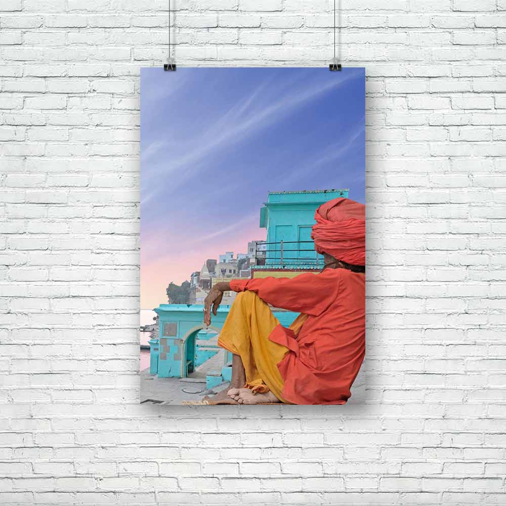 Holy Man Near Ganges Unframed Paper Poster-Paper Posters Unframed-POS_UN-IC 5000462 IC 5000462, Ancient, Asian, Automobiles, Cities, City Views, Goddess Ganga, Hinduism, Historical, Holidays, Indian, Landscapes, Medieval, Nautical, Panorama, Religion, Religious, Scenic, Spiritual, Sunrises, Sunsets, Transportation, Travel, Tropical, Urban, Vehicles, Vintage, holy, man, near, ganges, unframed, paper, poster, india, antique, asia, calm, city, clouds, coast, cult, devotion, divine, exotic, ghat, harbour, hindu