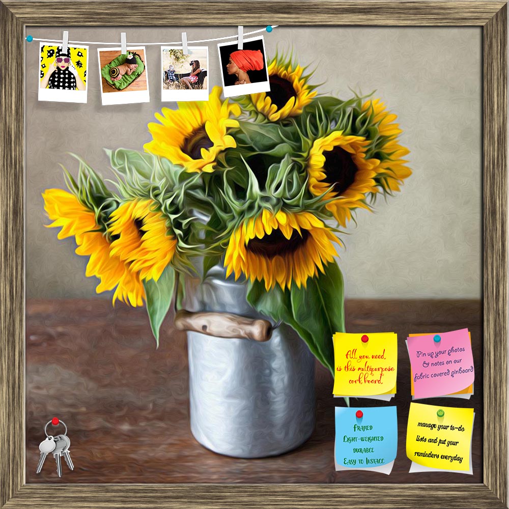 ArtzFolio Sunflowers D1 Printed Bulletin Board Notice Pin Board Soft Board | Framed-Bulletin Boards Framed-AZSAO10418726BLB_FR_L-Image Code 5000463 Vishnu Image Folio Pvt Ltd, IC 5000463, ArtzFolio, Bulletin Boards Framed, Floral, Still Life, Fine Art Reprint, sunflowers, d1, printed, bulletin, board, notice, pin, soft, framed, still, life, illustration, oil, painting, style, pin up board, push pin board, extra large cork board, big pin board, notice board, small bulletin board, cork board, wall notice boar