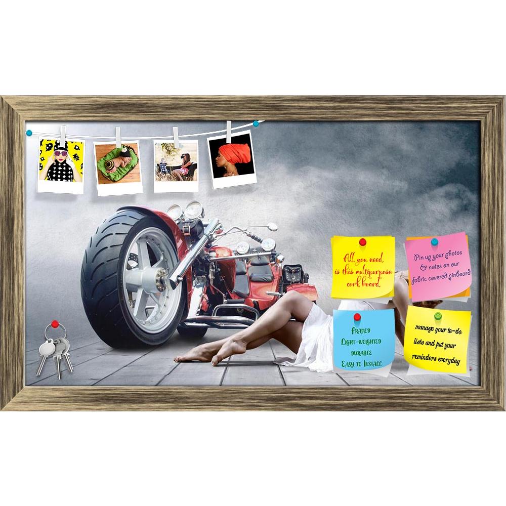 ArtzFolio Woman With Bike Printed Bulletin Board Notice Pin Board Soft Board | Framed-Bulletin Boards Framed-AZSAO10426829BLB_FR_L-Image Code 5000470 Vishnu Image Folio Pvt Ltd, IC 5000470, ArtzFolio, Bulletin Boards Framed, Automobiles, Figurative, Photography, woman, with, bike, printed, bulletin, board, notice, pin, soft, framed, dancer, seating, posing, background, pin up board, push pin board, extra large cork board, big pin board, notice board, small bulletin board, cork board, wall notice board, gian