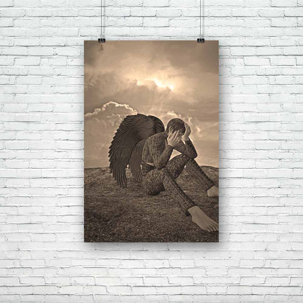 Sad Angel Unframed Paper Poster-Paper Posters Unframed-POS_UN-IC 5000475 IC 5000475, Adult, Asian, Fashion, sad, angel, unframed, paper, poster, man, dark, beautiful, beauty, body, build, caucasian, concentration, concepts, contemplation, depression, hands, human, jeans, male, muscle, muscular, person, sadness, wing, wings, young, artzfolio, posters, wall posters, posters for room, posters for room decoration, office poster, door poster, baby poster, motivational posters, posters for room boys, quotes, post