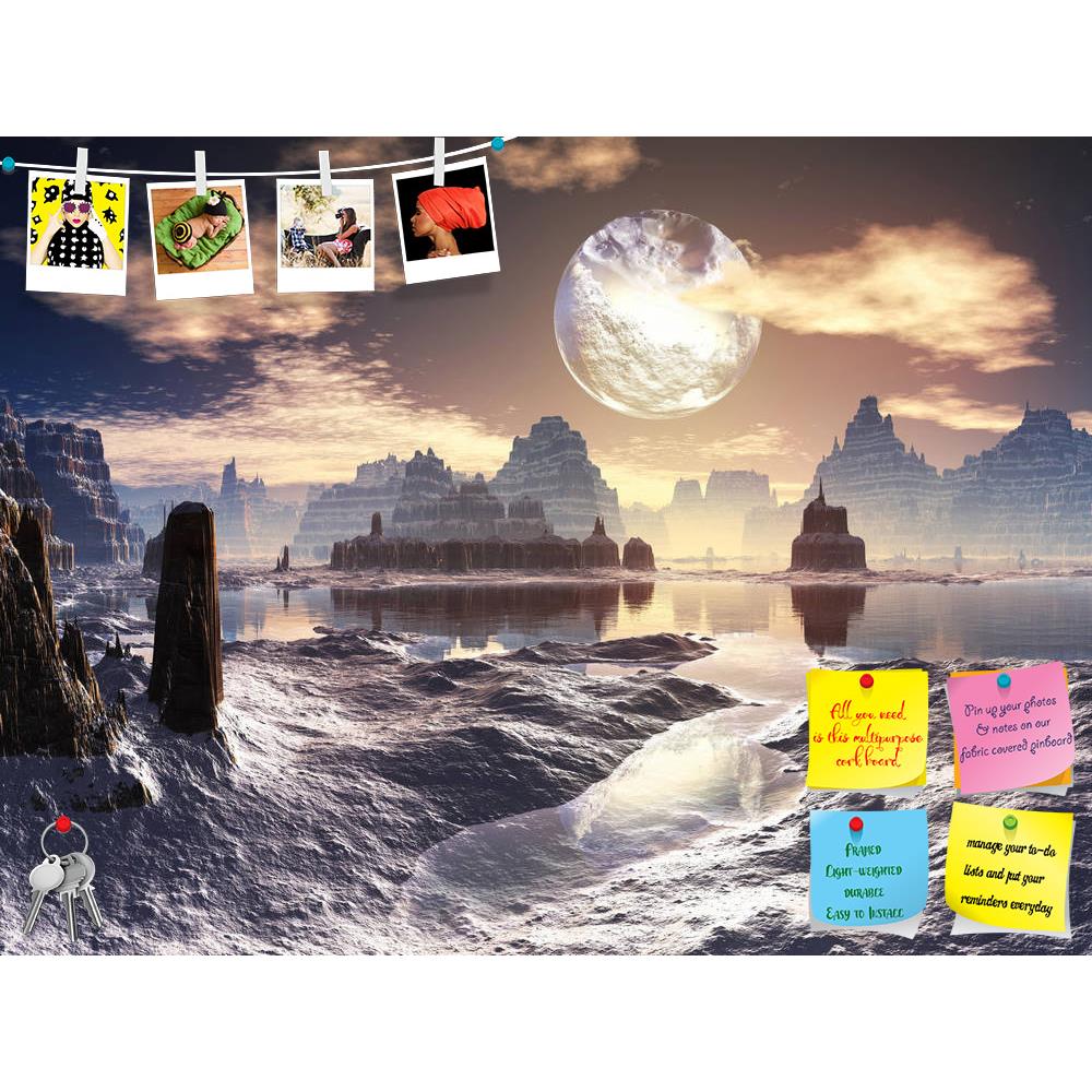 ArtzFolio Winter Alien Landscape With Damaged Moon In Orbit Printed Bulletin Board Notice Pin Board Soft Board | Frameless-Bulletin Boards Frameless-AZSAO10535860BLB_FL_L-Image Code 5000490 Vishnu Image Folio Pvt Ltd, IC 5000490, ArtzFolio, Bulletin Boards Frameless, Fantasy, Places, Digital Art, winter, alien, landscape, with, damaged, moon, in, orbit, printed, bulletin, board, notice, pin, soft, frameless, pin up board, push pin board, extra large cork board, big pin board, notice board, small bulletin bo