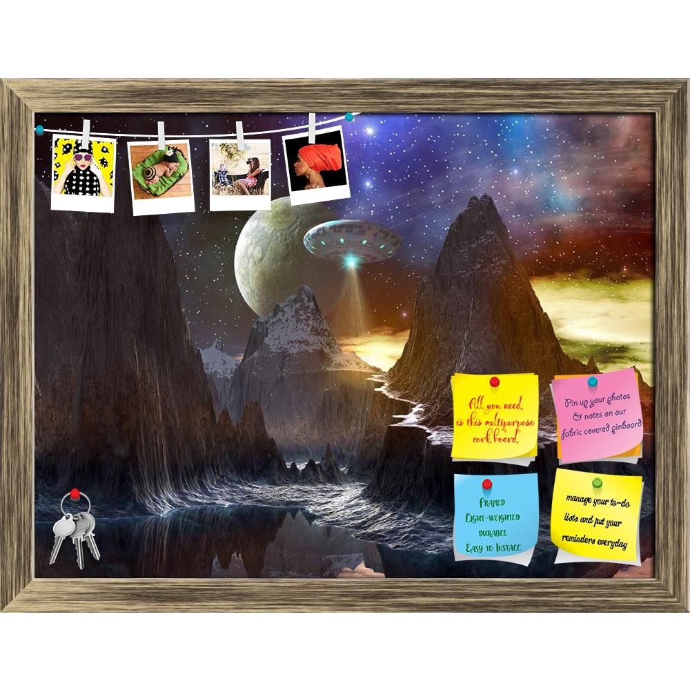 ArtzFolio Spaceship Over Mountain Path On Distant World Printed Bulletin Board Notice Pin Board Soft Board | Framed-Bulletin Boards Framed-AZSAO10575991BLB_FR_L-Image Code 5000498 Vishnu Image Folio Pvt Ltd, IC 5000498, ArtzFolio, Bulletin Boards Framed, Fantasy, Places, Digital Art, spaceship, over, mountain, path, on, distant, world, printed, bulletin, board, notice, pin, soft, framed, pin up board, push pin board, extra large cork board, big pin board, notice board, small bulletin board, cork board, wall